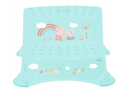 taburetka 2stup. 40x37,v.21cm, pras.PEPA, tyrkys, protiskluz., plast