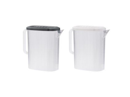 džbán 3,0l, přírodní plast, bílé, černé víčko, plast