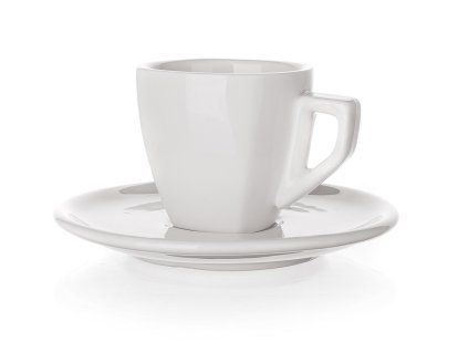 šálek + podšálek  60ml square ALBA porcelánový BÍ (6ks)