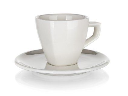 šálek + podšálek 120ml square ALBA porcelánový BÍ (6ks)