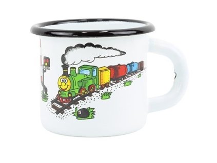 hrnek d 7cm, bílý VLÁČEK, 0,25l, čes.smalt