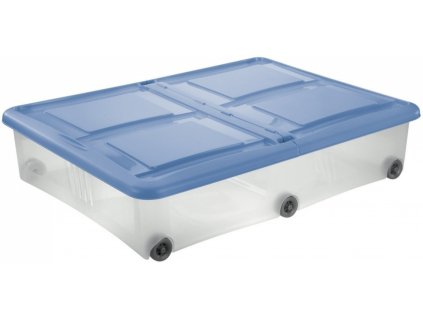 Úložný box s kolečky STOCK-BOX 61 l modrá/transparent