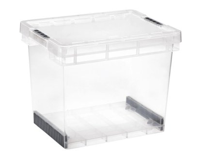 Úložný box EVOLUTION s víkem - 60 l transp/grafit