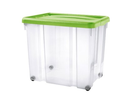 Úložný box s kolečky PUZZLE 80 l transparent/grafit