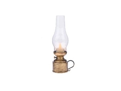 lampa petrol. d7x25,5cm, LED svíčka, plast