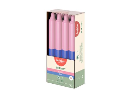 SVÍČKA KÓNICKÁ VONNÁ BUBBLE GUM 180X21MM, 8KS