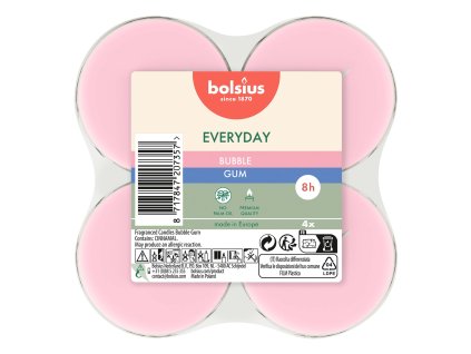 SVÍČKY ČAJOVÉ MAXI BUBBLE GUM, SADA 4KS