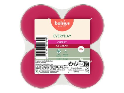 SVÍČKY ČAJOVÉ MAXI CHERRY ICE CREAM, SADA 4KS