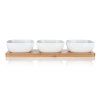 miska sada 4díl.(3xmiska,1xtác) 33x9,7x4,7cm porcelán/bambus BRILLANTE