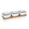 miska sada 4díl.(3xmiska,1xtác) 33x9,7x4,7cm porcelán/bambus BRILLANTE