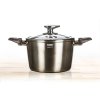 hrnec 20x13,5cm 3,6l nepřiln.povrch METALLIC PLATINUM se skl.poklicí