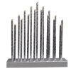 svícen vánoční 17 svíček LED,teplá BÍ,Al+ABS STŘ,28,5x26x5,7cm,3xA 35 22464