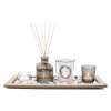 svícen/diffuser 36x14cmx1cm 5 dílů+dekorace, dřevo/sklo 36 22766