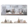 svícen/diffuser 36x14cmx1cm 5 dílů+dekorace, dřevo/sklo 38 22766