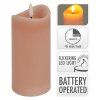 svíčka LED pr. 7x15cm, blikající plamen, časovač, RŮŽ 35 22770