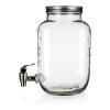 láhev 4000ml skleněná s kohoutkem, kov.víčko