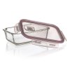 dóza LORA obdél. 0,95l 20,5x15,5x6,5cm skl.+PP víčko TRA/BORDO