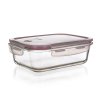 dóza LORA obdél. 0,95l 20,5x15,5x6,5cm skl.+PP víčko TRA/BORDO