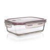 dóza LORA obdél. 1,45l 22,5x17,5x7cm skl.+PP víčko TRA/BORDO