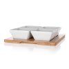 miska sada 5díl.(4xmiska,1xtác) 20x20cm porcelán/bambus BRILLANTE