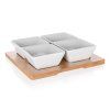 miska sada 5díl.(4xmiska,1xtác) 20x20cm porcelán/bambus BRILLANTE