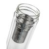 láhev na pití 500ml dvoustěnná DOBLO, se sítkem, nerez/sklo