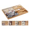 prkénko na sýr 30,5x21,5x1,2cm,2xnůž,1xvidlička,bambus/keramika,mix dekorů