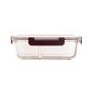 dóza LORA obdél. dělená 1,3l 23,5x18x7,5cm skl.+PP víčko TRA/BORDO