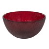 MISKA LESKLÁ ČERVENÁ S GLITRY D15*7CM 0.5L