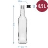 láhev  500ml skleněná s uzávěrem (6ks)