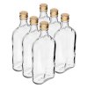 láhev placatka 500ml skleněná s uzávěrem (6ks)