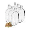 láhev placatka 500ml skleněná s uzávěrem (6ks)