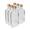 láhev placatka 500ml skleněná s uzávěrem (6ks)