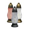 lampa hřbitovní sklo 28cm (80g) (hoří 24hod) paraf. mix barev