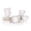 šálek + podšálek 120ml square ALBA porcelánový BÍ (6ks)