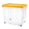 Úložný box s kolečky PUZZLE 80 l transparent/oranžová